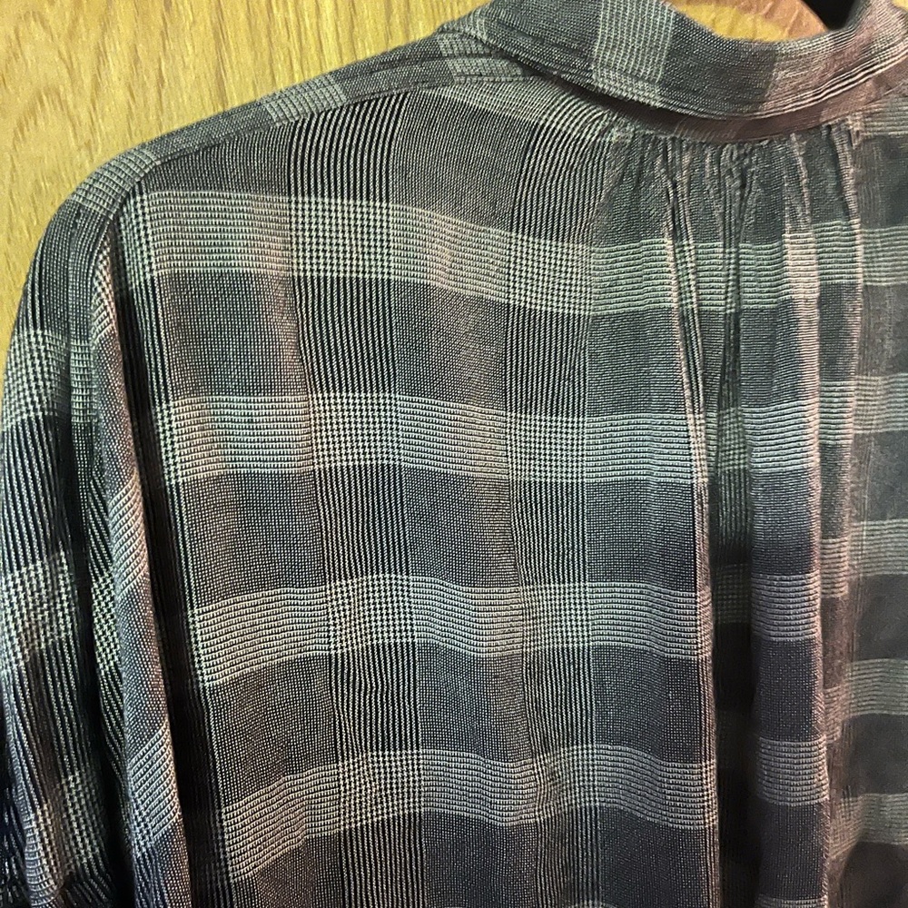 Free People Fawn over you plaid button down peasant shirt M - Picture 9 of 12